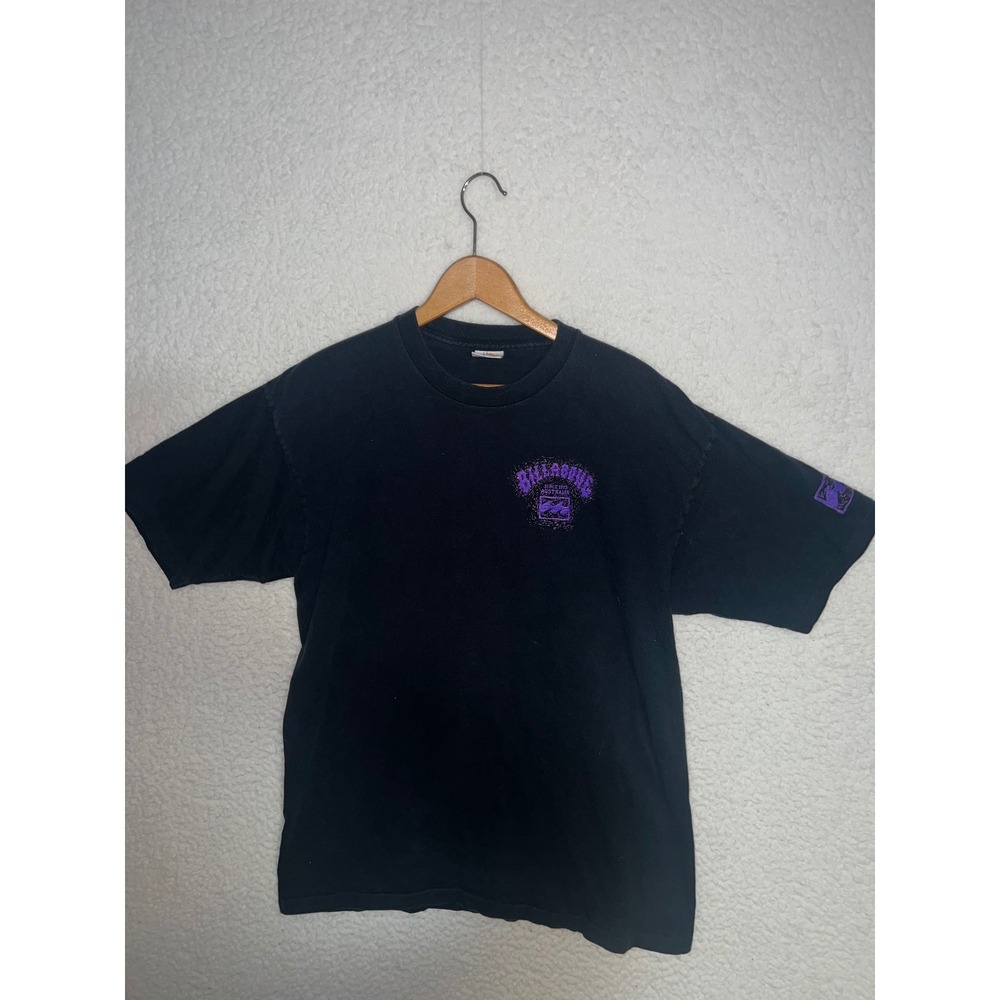 Vintage Billabong Australia T-Shirt Mens Large Black Purple Graphic Made in USA
